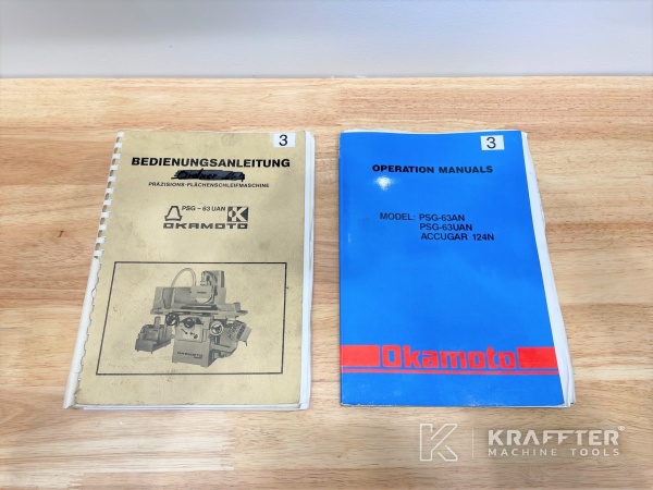 Manuali utente per Rettifica tangenziale OKAMOTO PSG-63UAN 20689-990