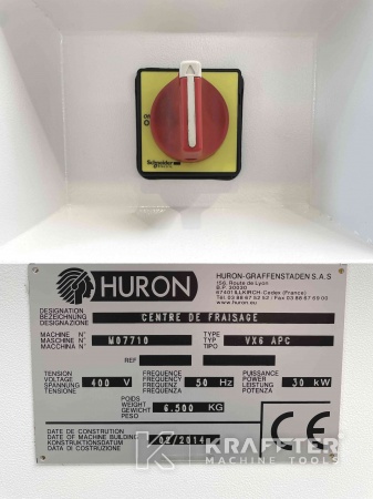 Targa segnaletica Centro di lavoro HURON VX6 APC presso KRAFFTER 90072